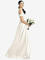 Alt View 1 Thumbnail - Ivory Cold-Shoulder V-Back Chiffon Maxi Dress