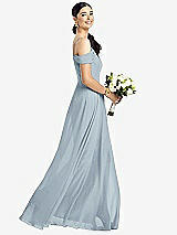 Alt View 1 Thumbnail - Mist Cold-Shoulder V-Back Chiffon Maxi Dress