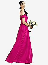 Alt View 1 Thumbnail - Think Pink Cold-Shoulder V-Back Chiffon Maxi Dress