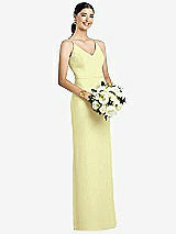 Rear View Thumbnail - Butter Yellow Draped Blouson Back Chiffon Maxi Dress