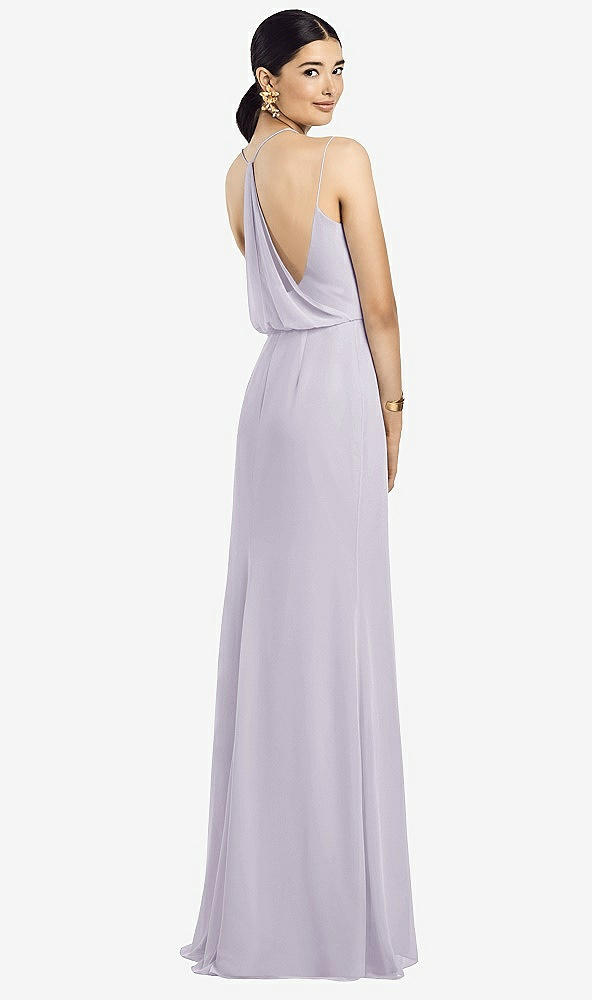 Front View - Moondance Draped Blouson Back Chiffon Maxi Dress