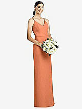 Rear View Thumbnail - Sweet Melon Draped Blouson Back Chiffon Maxi Dress