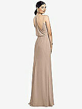 Front View Thumbnail - Topaz Draped Blouson Back Chiffon Maxi Dress