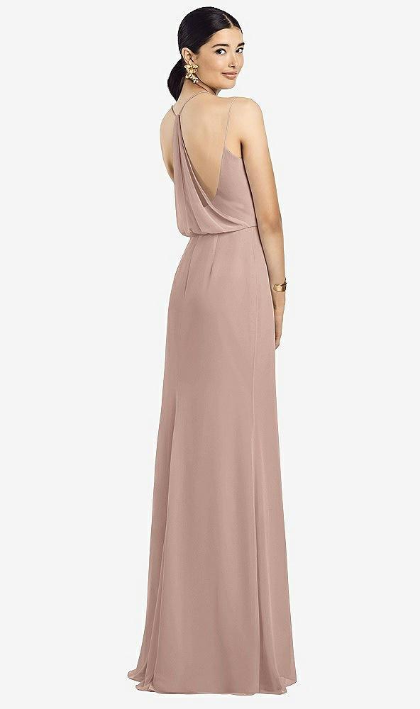 Front View - Neu Nude Draped Blouson Back Chiffon Maxi Dress