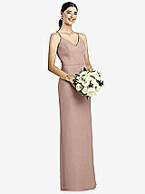 Rear View Thumbnail - Neu Nude Draped Blouson Back Chiffon Maxi Dress