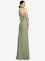 Front View Thumbnail - Sage Draped Blouson Back Chiffon Maxi Dress