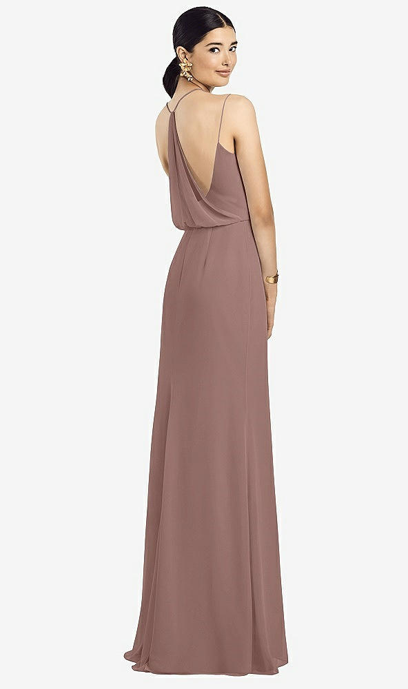 Front View - Sienna Draped Blouson Back Chiffon Maxi Dress