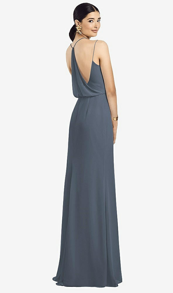 Front View - Silverstone Draped Blouson Back Chiffon Maxi Dress