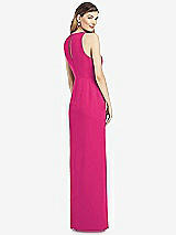 Rear View Thumbnail - Think Pink Sleeveless Chiffon Dress with Draped Front Slit
