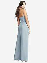 Rear View Thumbnail - Mist Strapless Notch Crepe Jumpsuit with Pockets