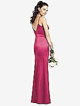 Rear View Thumbnail - Shocking Slim Spaghetti Strap V-Back Trumpet Gown