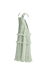 Rear View Thumbnail - Vintage Primrose Sage Flower Girl Dress FL4071