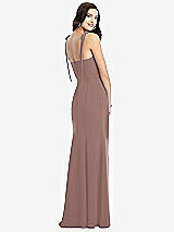 Rear View Thumbnail - Sienna Bustier Crepe Gown with Adjustable Bow Straps