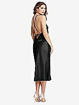 Alt View 1 Thumbnail - Black Cowl-Neck Convertible Midi Slip Dress - Piper