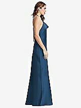 Side View Thumbnail - Dusk Blue Cowl-Neck Convertible Maxi Slip Dress - Reese