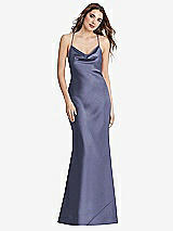 Rear View Thumbnail - French Blue Cowl-Neck Convertible Maxi Slip Dress - Reese