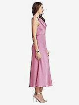 Side View Thumbnail - Powder Pink Cowl-Neck Midi Tank Dress - Esme