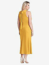 Alt View 3 Thumbnail - NYC Yellow Tie Neck Cutout Midi Tank Dress - Lou