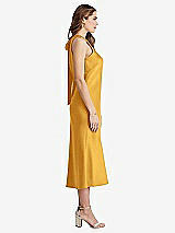 Side View Thumbnail - NYC Yellow Tie Neck Cutout Midi Tank Dress - Lou