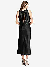 Rear View Thumbnail - Black Tie Neck Cutout Midi Tank Dress - Lou