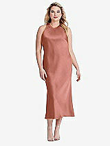 Alt View 2 Thumbnail - Desert Rose Tie Neck Cutout Midi Tank Dress - Lou