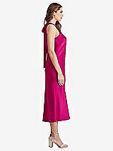 Side View Thumbnail - Think Pink Tie Neck Cutout Midi Tank Dress - Lou