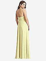 Rear View Thumbnail - Butter Yellow Chiffon Maxi Wrap Dress with Sash - Cora