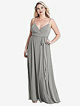 Alt View 1 Thumbnail - Chelsea Gray Chiffon Maxi Wrap Dress with Sash - Cora