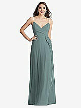 Front View Thumbnail - Icelandic Chiffon Maxi Wrap Dress with Sash - Cora