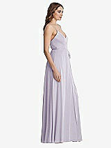 Side View Thumbnail - Moondance Chiffon Maxi Wrap Dress with Sash - Cora