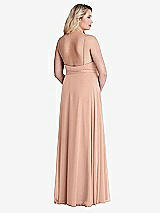 Alt View 2 Thumbnail - Pale Peach Chiffon Maxi Wrap Dress with Sash - Cora