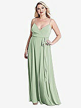 Alt View 1 Thumbnail - Celadon Chiffon Maxi Wrap Dress with Sash - Cora