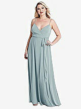 Alt View 1 Thumbnail - Morning Sky Chiffon Maxi Wrap Dress with Sash - Cora