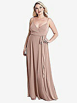 Alt View 1 Thumbnail - Neu Nude Chiffon Maxi Wrap Dress with Sash - Cora