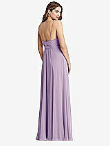 Rear View Thumbnail - Pale Purple Chiffon Maxi Wrap Dress with Sash - Cora