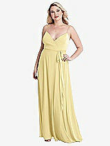 Alt View 1 Thumbnail - Pale Yellow Chiffon Maxi Wrap Dress with Sash - Cora