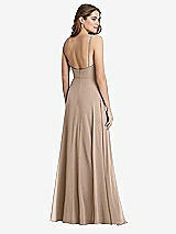 Rear View Thumbnail - Topaz Square Neck Chiffon Maxi Dress with Front Slit - Elliott