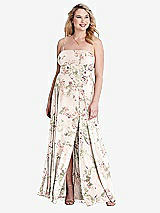 Alt View 1 Thumbnail - Blush Garden Square Neck Chiffon Maxi Dress with Front Slit - Elliott