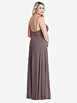 Alt View 2 Thumbnail - French Truffle Square Neck Chiffon Maxi Dress with Front Slit - Elliott