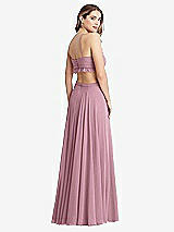 Rear View Thumbnail - Dusty Pink Ruffled Chiffon Cutout Maxi Dress - Jessie