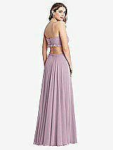 Rear View Thumbnail - Suede Rose Ruffled Chiffon Cutout Maxi Dress - Jessie