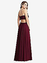 Rear View Thumbnail - Cabernet Ruffled Chiffon Cutout Maxi Dress - Jessie