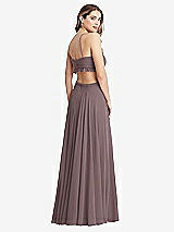 Rear View Thumbnail - French Truffle Ruffled Chiffon Cutout Maxi Dress - Jessie