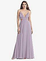 Front View Thumbnail - Lilac Haze Ruffled Chiffon Cutout Maxi Dress - Jessie