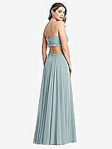 Rear View Thumbnail - Morning Sky Ruffled Chiffon Cutout Maxi Dress - Jessie