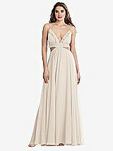 Front View Thumbnail - Oat Ruffled Chiffon Cutout Maxi Dress - Jessie