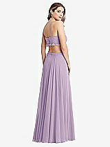 Rear View Thumbnail - Pale Purple Ruffled Chiffon Cutout Maxi Dress - Jessie