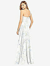 Rear View Thumbnail - Bleu Garden One-Shoulder Draped Chiffon Maxi Dress - Dani