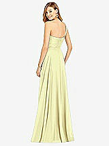 Rear View Thumbnail - Butter Yellow One-Shoulder Draped Chiffon Maxi Dress - Dani