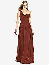 Front View Thumbnail - Auburn Moon One-Shoulder Draped Chiffon Maxi Dress - Dani